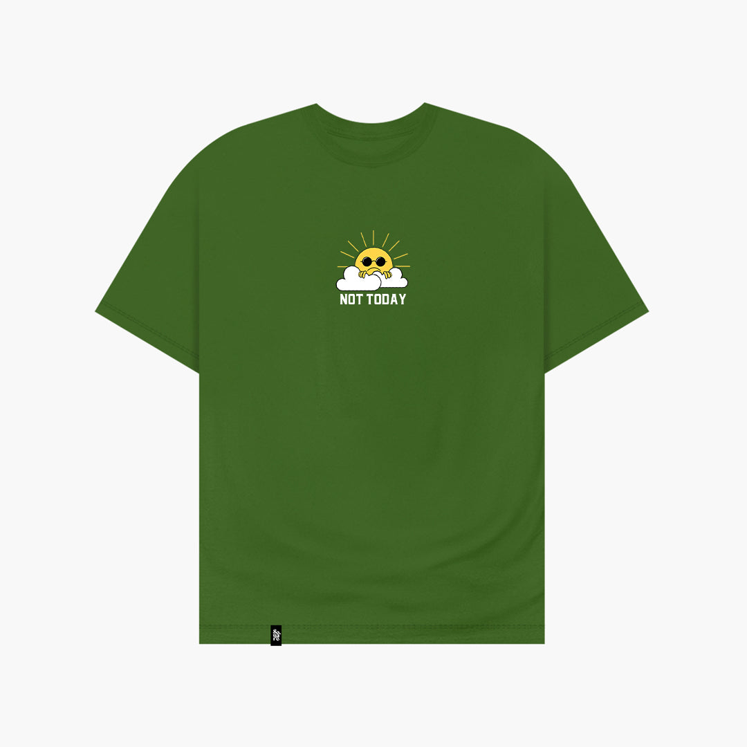 Olive Not Today Regular Fit Tee