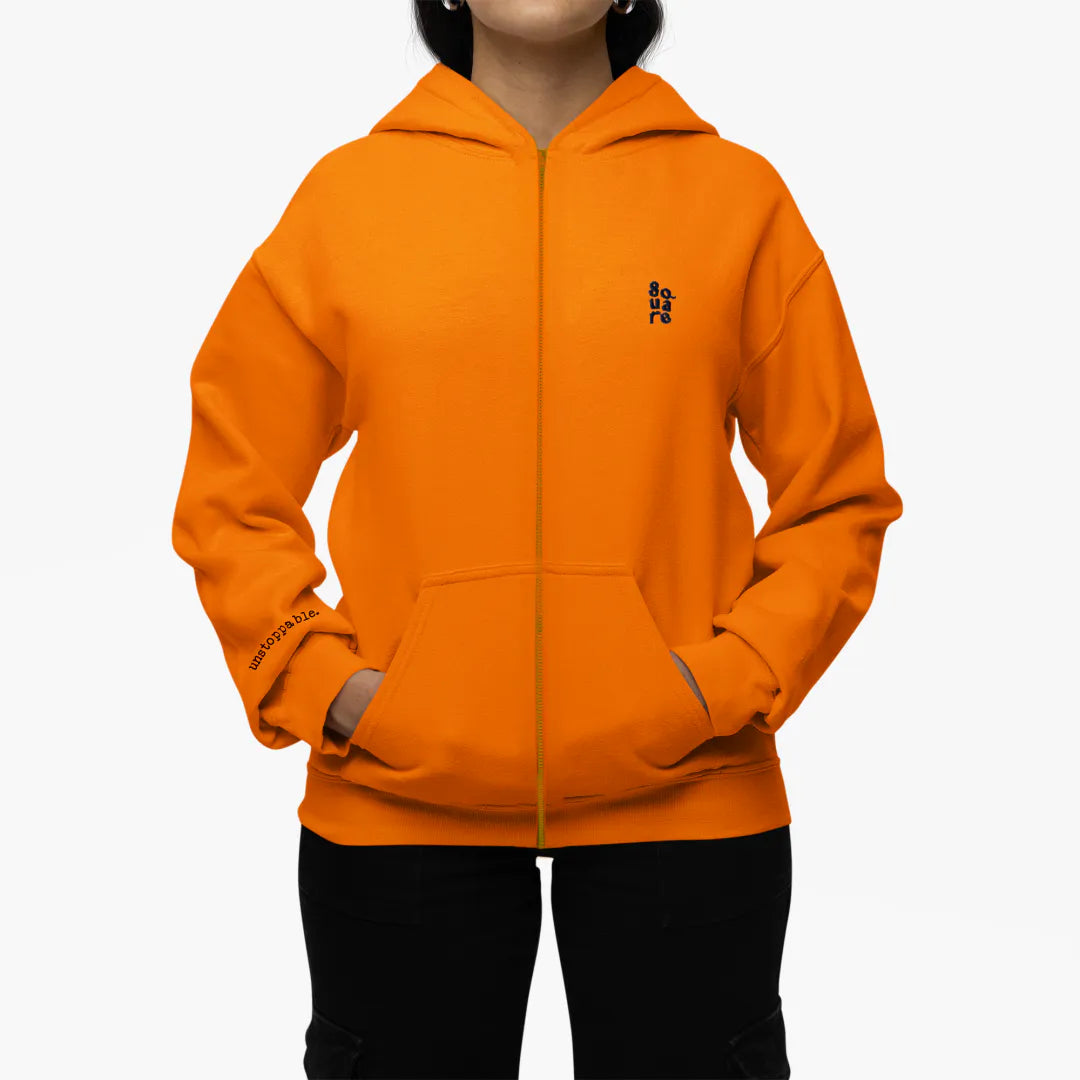 Unstoppable - Orange Zipper Hoodie