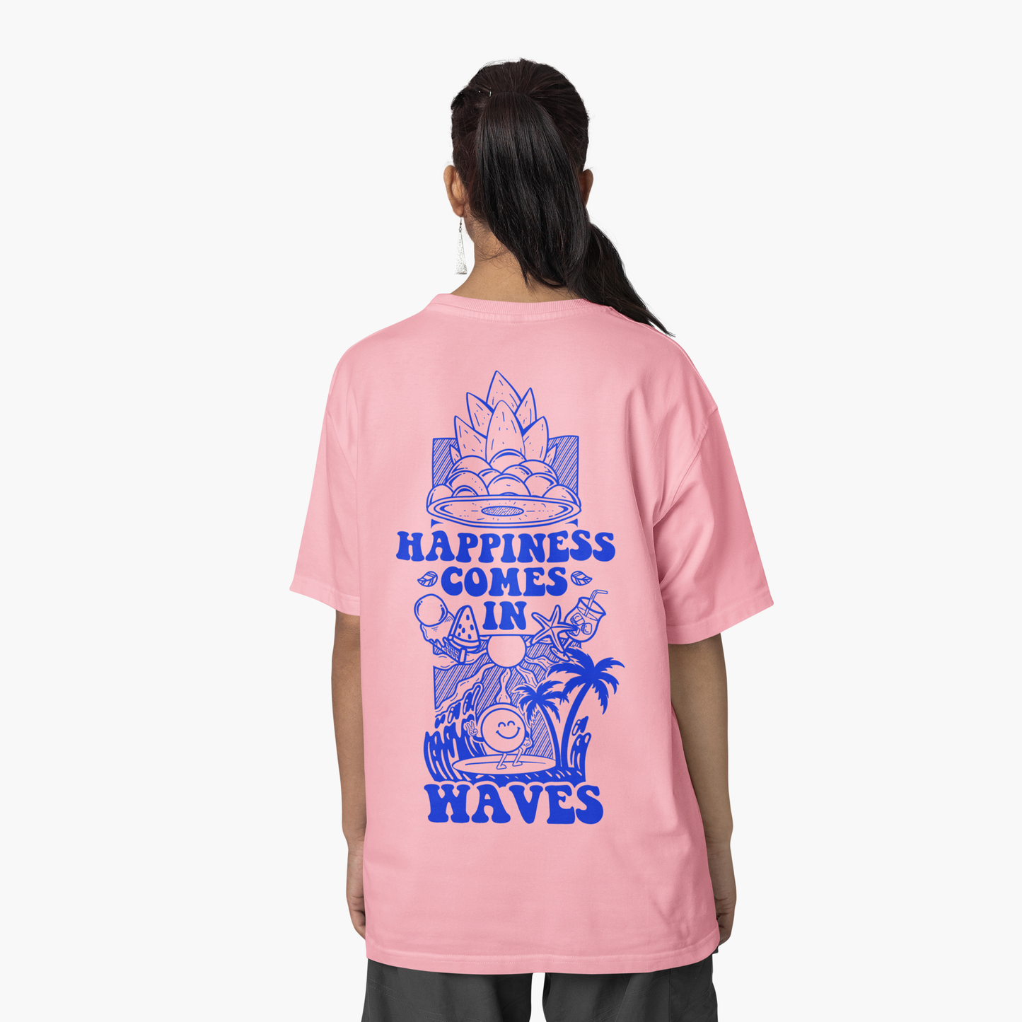 Happiness Comes in Waves Oversized Tee