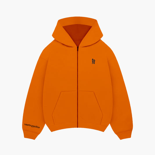 Unstoppable - Orange Zipper Hoodie