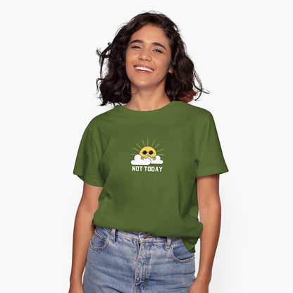 Olive Not Today Regular Fit Tee