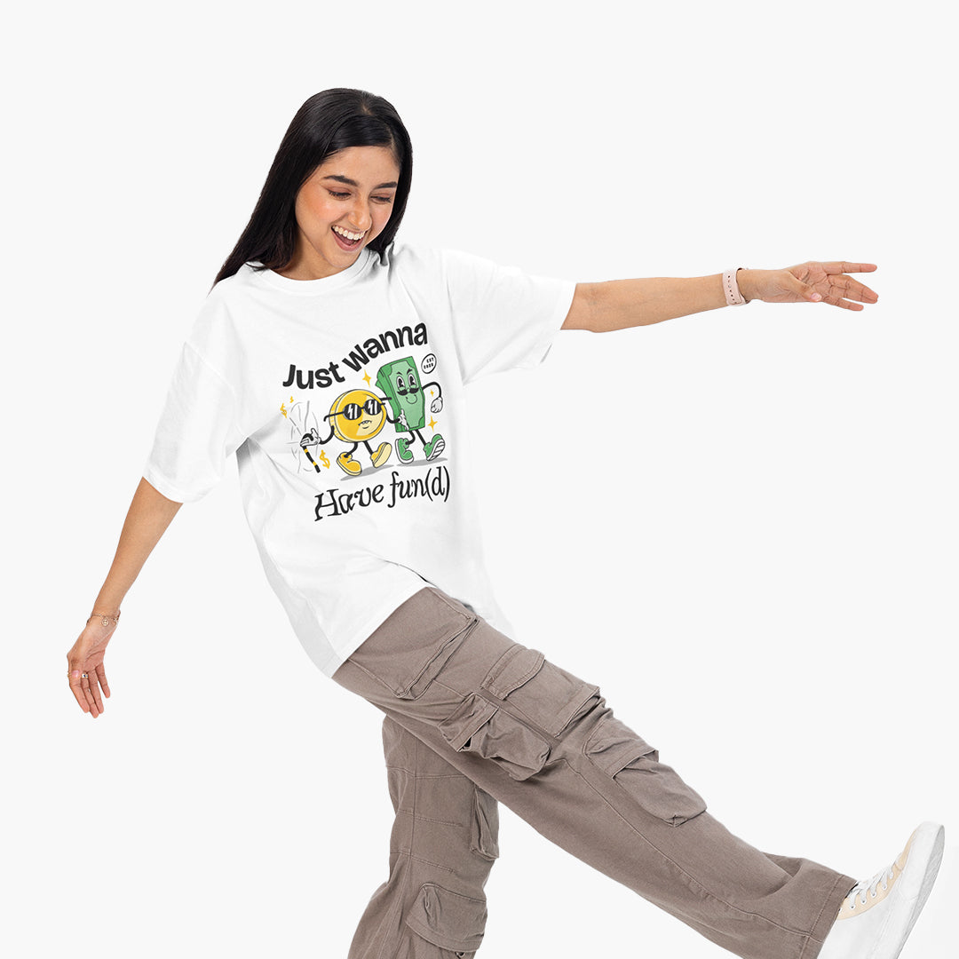 Ivory I Need Fund Oversized Tee