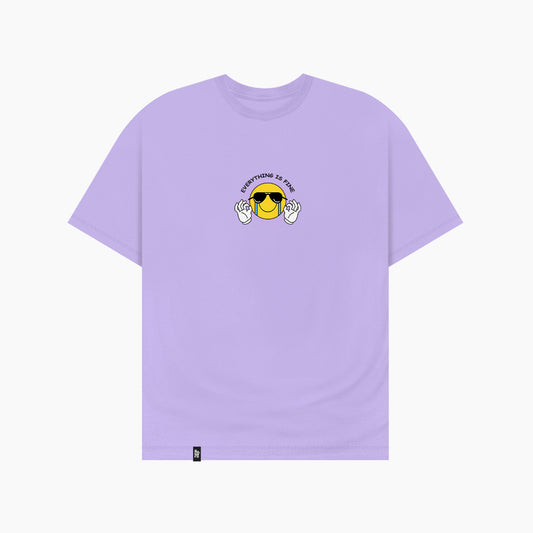 Violet Everything Is Fine Regular Fit Tee