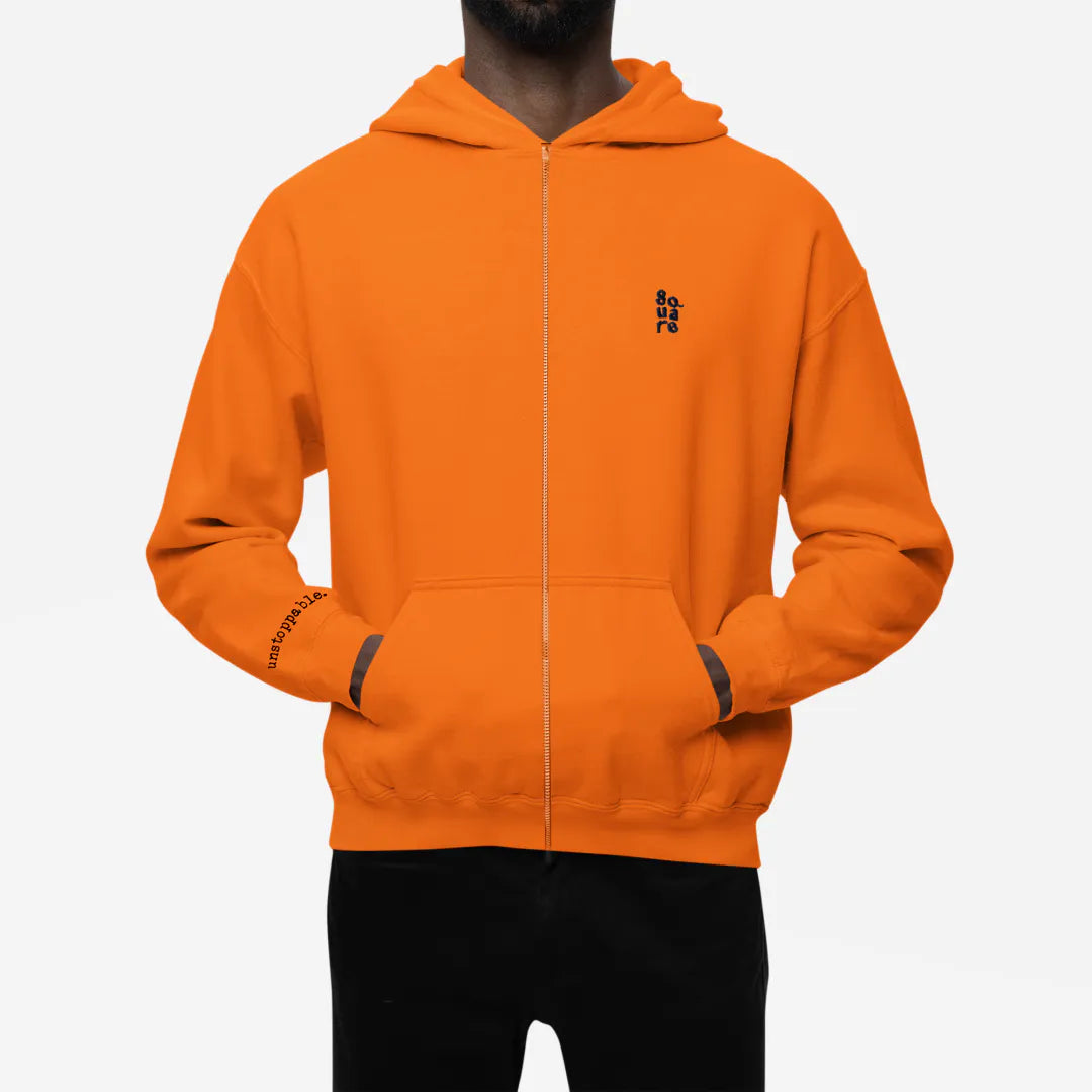 Unstoppable - Orange Zipper Hoodie